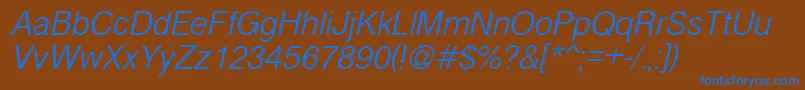 CyrveticaExtraLightOblique Font – Blue Fonts on Brown Background