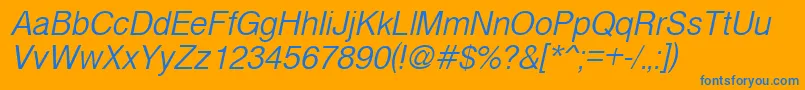 CyrveticaExtraLightOblique Font – Blue Fonts on Orange Background