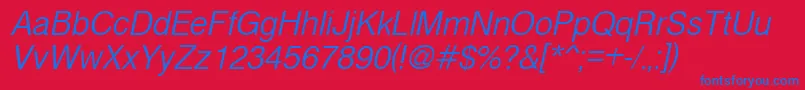 CyrveticaExtraLightOblique Font – Blue Fonts on Red Background