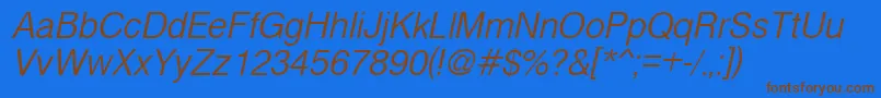CyrveticaExtraLightOblique Font – Brown Fonts on Blue Background