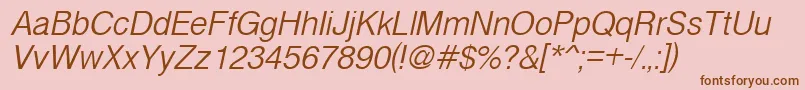 CyrveticaExtraLightOblique Font – Brown Fonts on Pink Background
