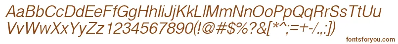 CyrveticaExtraLightOblique Font – Brown Fonts on White Background