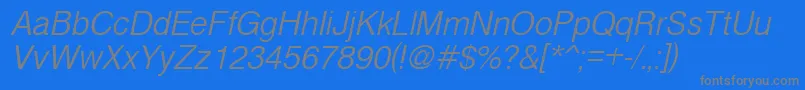 CyrveticaExtraLightOblique Font – Gray Fonts on Blue Background