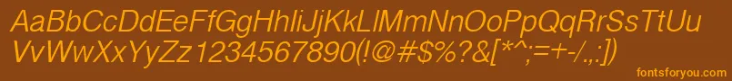 CyrveticaExtraLightOblique Font – Orange Fonts on Brown Background