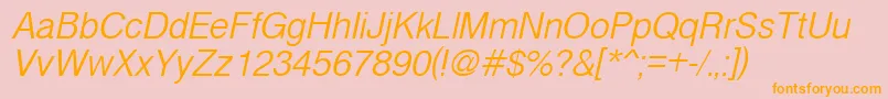 CyrveticaExtraLightOblique Font – Orange Fonts on Pink Background