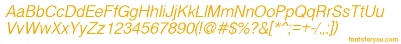 CyrveticaExtraLightOblique Font – Orange Fonts on White Background