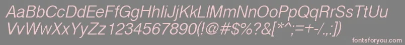 CyrveticaExtraLightOblique Font – Pink Fonts on Gray Background