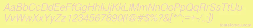 CyrveticaExtraLightOblique Font – Pink Fonts on Yellow Background