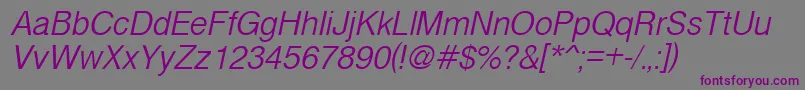 CyrveticaExtraLightOblique Font – Purple Fonts on Gray Background