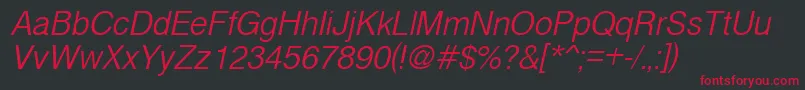 CyrveticaExtraLightOblique Font – Red Fonts on Black Background
