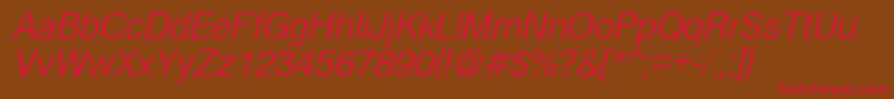 CyrveticaExtraLightOblique Font – Red Fonts on Brown Background