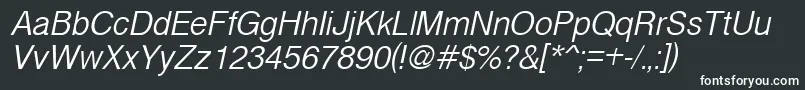 CyrveticaExtraLightOblique Font – White Fonts on Black Background