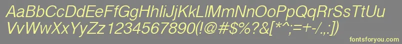 CyrveticaExtraLightOblique Font – Yellow Fonts on Gray Background