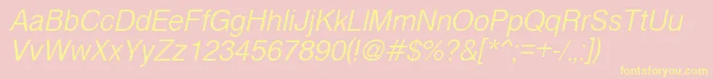 CyrveticaExtraLightOblique Font – Yellow Fonts on Pink Background