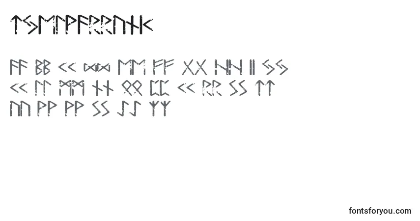 Schriftart Tjelvarrunic – Alphabet, Zahlen, spezielle Symbole