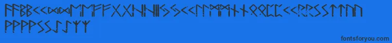 Tjelvarrunic Font – Black Fonts on Blue Background