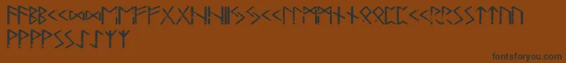 Więcej informacji o czcionce Tjelvarrunic Czcionka Tjelvarrunic – czarne czcionki na brązowym tle