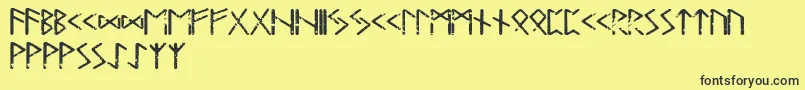 Tjelvarrunic Font – Black Fonts on Yellow Background