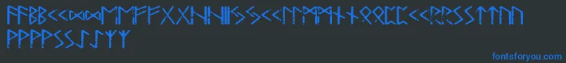 Tjelvarrunic Font – Blue Fonts on Black Background