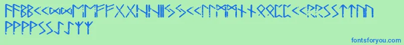 Tjelvarrunic Font – Blue Fonts on Green Background