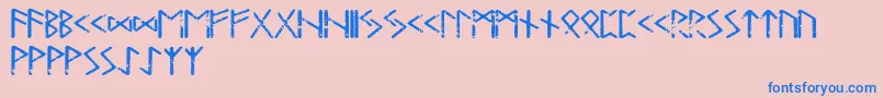 Шрифт Tjelvarrunic – синие шрифты на розовом фоне