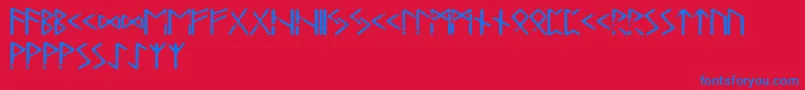 Czcionka Tjelvarrunic – niebieskie czcionki na czerwonym tle