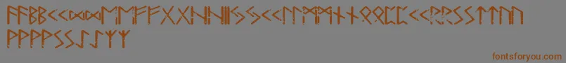 Tjelvarrunic-fontti – ruskeat fontit harmaalla taustalla