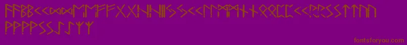 Tjelvarrunic Font – Brown Fonts on Purple Background