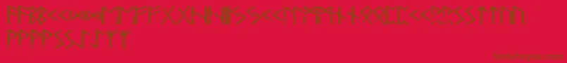 Tjelvarrunic Font – Brown Fonts on Red Background