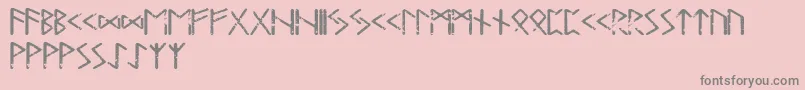 Tjelvarrunic Font – Gray Fonts on Pink Background