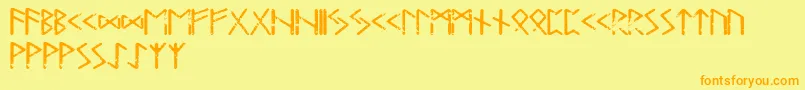 Tjelvarrunic Font – Orange Fonts on Yellow Background