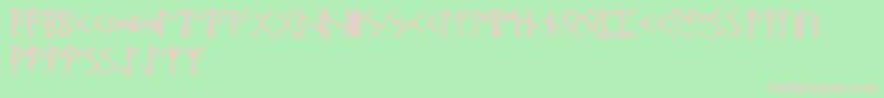 Tjelvarrunic Font – Pink Fonts on Green Background