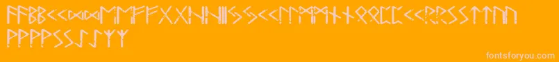 Tjelvarrunic Font – Pink Fonts on Orange Background