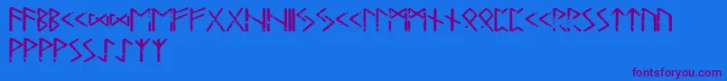 Tjelvarrunic Font – Purple Fonts on Blue Background