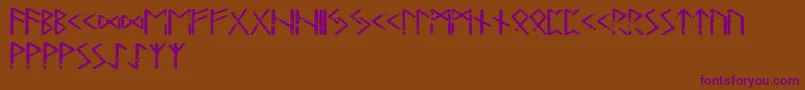 Tjelvarrunic Font – Purple Fonts on Brown Background