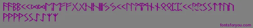 Tjelvarrunic Font – Purple Fonts on Gray Background