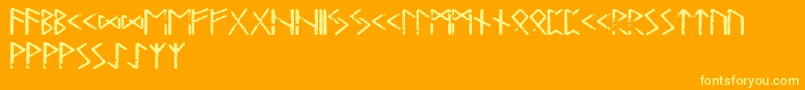 Tjelvarrunic Font – Yellow Fonts on Orange Background