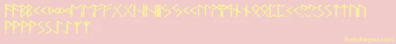 Tjelvarrunic Font – Yellow Fonts on Pink Background