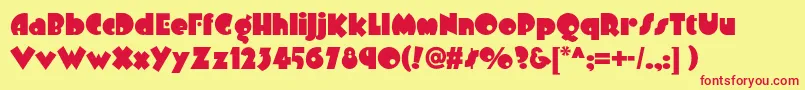 Arbuckleremixnf Font – Red Fonts on Yellow Background