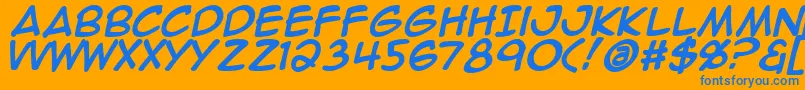 AnimeAceBold Font – Blue Fonts on Orange Background