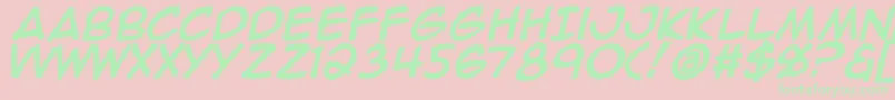 AnimeAceBold Font – Green Fonts on Pink Background