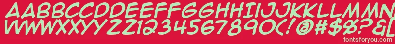 AnimeAceBold Font – Green Fonts on Red Background