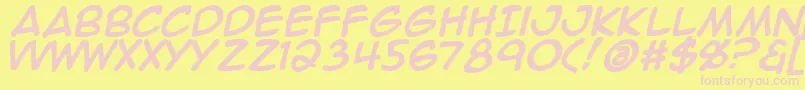 AnimeAceBold Font – Pink Fonts on Yellow Background