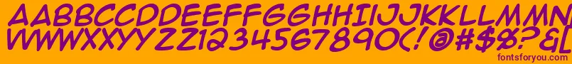 AnimeAceBold Font – Purple Fonts on Orange Background