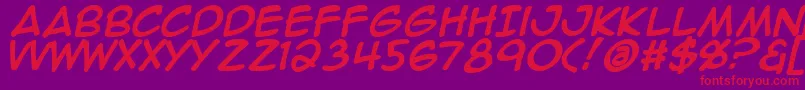 AnimeAceBold Font – Red Fonts on Purple Background