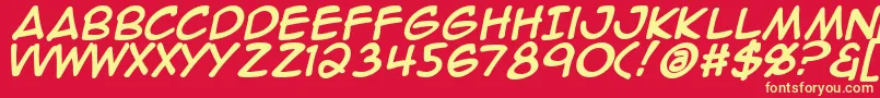 AnimeAceBold Font – Yellow Fonts on Red Background