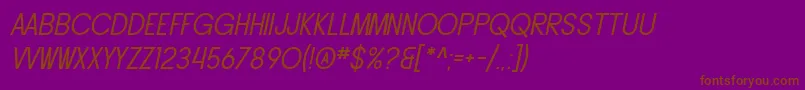 SfButtacupLetteringOblique-fontti – ruskeat fontit violetilla taustalla