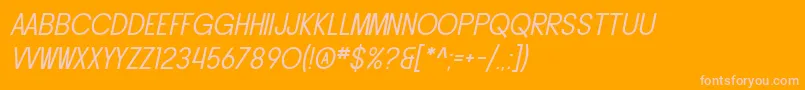 SfButtacupLetteringOblique-fontti – vaaleanpunaiset fontit oranssilla taustalla