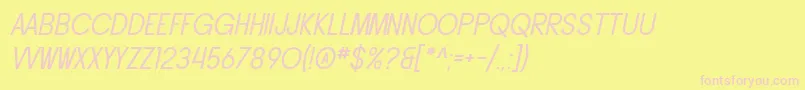 Fonte SfButtacupLetteringOblique – fontes rosa em um fundo amarelo
