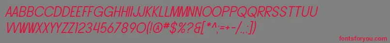 SfButtacupLetteringOblique Font – Red Fonts on Gray Background